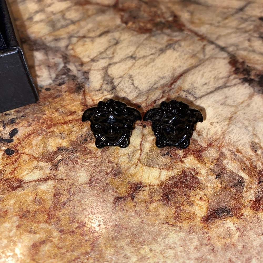 Black Medusa Stud Earrings